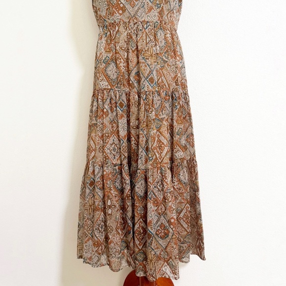 Coldwater Creek Patchwork Print Metallic Accent Maxi Dress - Picture 4 of 9